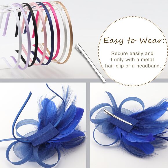 Fascinators Hats For Women Tea Party Fascinator Hats Tulle Fascinators 7171 - Picture 5 of 7